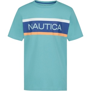 image:imageNautica Boys Short Sleeve JClass Logo Crew Neck TShirt Soft Comfortable Relaxed FitBarredstripe Beachball Blue