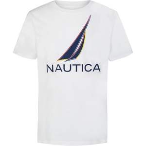 image:imageNautica Boys Short Sleeve JClass Logo Crew Neck TShirt Soft Comfortable Relaxed FitColor Shade Marshmallow