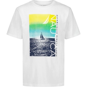 image:imageNautica Boys Short Sleeve JClass Logo Crew Neck TShirt Soft Comfortable Relaxed FitCruising Bright White