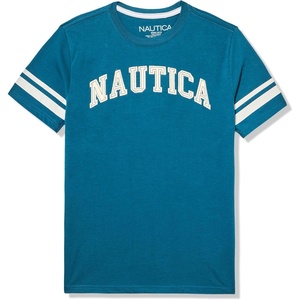image:imageNautica Boys Short Sleeve JClass Logo Crew Neck TShirt Soft Comfortable Relaxed FitJersey Arch Blue Coral