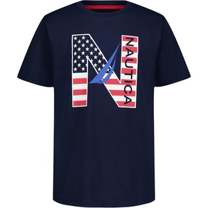 image:imageNautica Boys Short Sleeve JClass Logo Crew Neck TShirt Soft Comfortable Relaxed FitLarge N Flag Blueprint