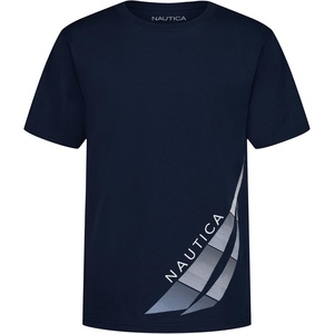 image:imageNautica Boys Short Sleeve JClass Logo Crew Neck TShirt Soft Comfortable Relaxed FitStriped Jclass Blueprint