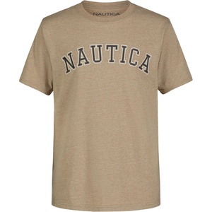 image:imageNautica Boys Short Sleeve JClass Logo Crew Neck TShirt Soft Comfortable Relaxed FitVarsity Arch Kelp Heather