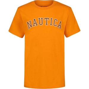 image:imageNautica Boys Short Sleeve JClass Logo Crew Neck TShirt Soft Comfortable Relaxed FitVarsity Arch Persimmon