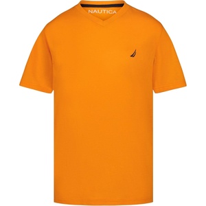 image:imageNautica Boys Short Sleeve Solid VNeck TShirt Soft Comfortable Relaxed FitPersimmon
