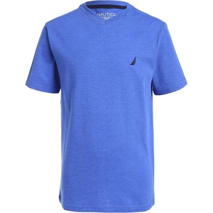 image:imageNautica Boys Short Sleeve Solid VNeck Tee ShirtBlue Heather