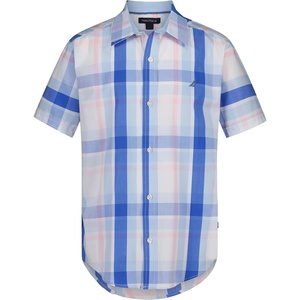 image:imageNautica Boys Short Sleeve Woven ButtonDown Shirt Light Weight amp BreathableAmericana Plaid