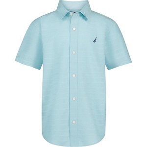 image:imageNautica Boys Short Sleeve Woven ButtonDown Shirt Light Weight amp BreathableDobby Antigua Surf