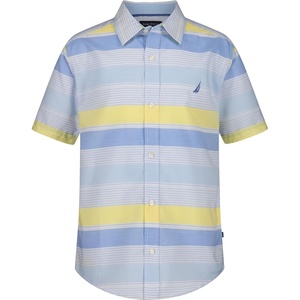 image:imageNautica Boys Short Sleeve Woven ButtonDown Shirt Light Weight amp BreathableIrregular Stripe Allure