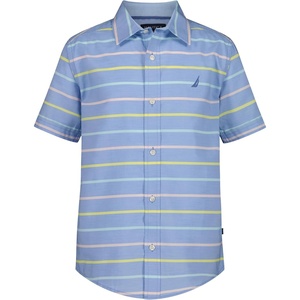 image:imageNautica Boys Short Sleeve Woven ButtonDown Shirt Light Weight amp BreathablePastel Stripe Allure