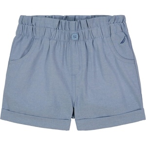image:imageNautica Girls Chambray Shorts Lightweight Cotton with Ruffled Elastic Waistband amp PocketsChambray Xlt