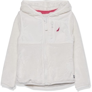 image:imageNautica Girls Chipie Faux Fur Jacket Hooded Lightweight Coat With Nylon Yoke Fullzip FrontMarshmallow