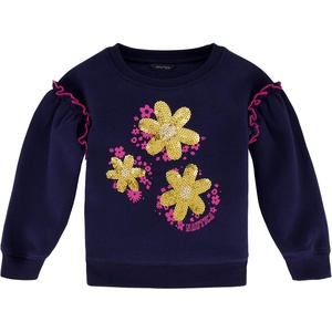 image:imageNautica Girls Fleece Popover Crewneck SweatshirtPeacoat Daisy
