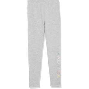 image:imageNautica Girls Leggings Full Length Pullon Stretch Pants with Elastic Waistband amp Logo DetailLight Grey Multi
