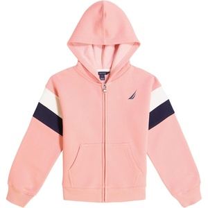 image:imageNautica Girls Logo Sweatshirt Fleece Hoodie With Fullzip Front amp PocketsFlamingo Pink