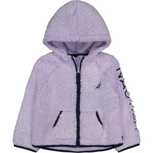 image:imageNautica Girls Logo Sweatshirt Fleece Hoodie With Fullzip Front amp PocketsLavender Sherpa