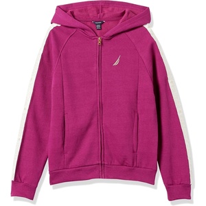 image:imageNautica Girls Logo Sweatshirt Fleece Hoodie With Fullzip Front amp PocketsRasberry Radiance