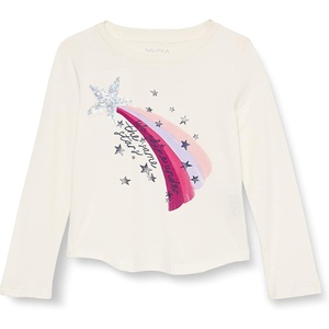 image:imageNautica Girls Long Sleeve Graphic TShirtEggnog We Shine