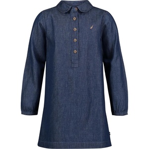 image:imageNautica Girls Short Sleeve Chambray Shirt DressDark Rinse Chambray