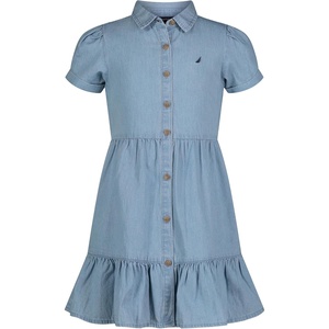 image:imageNautica Girls Short Sleeve Chambray Shirt DressLight Wash Chambray