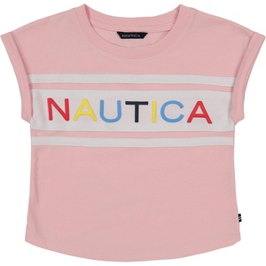 image:imageNautica Girls Short Sleeve Graphic Logo TShirt Everyday Casual Wear Soft amp Comfortable FitAlmond Blossom Billboard