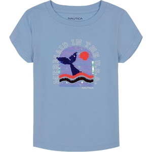 image:imageNautica Girls Short Sleeve Legacy TShirt with Flip Sequin Design Cotton Tee with Tagless InteriorDutch Canal Mermaid