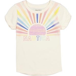 image:imageNautica Girls Short Sleeve Legacy TShirt with Flip Sequin Design Cotton Tee with Tagless InteriorEggnog Ombre Sun