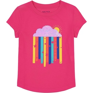 image:imageNautica Girls Short Sleeve Legacy TShirt with Flip Sequin Design Cotton Tee with Tagless InteriorFuchsia Purple Rainbow Sequin