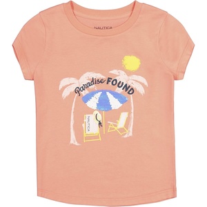 image:imageNautica Girls Short Sleeve Legacy TShirt with Flip Sequin Design Cotton Tee with Tagless InteriorPeach Paradise