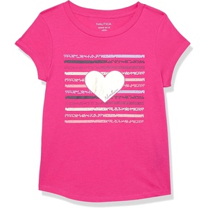 image:imageNautica Girls Short Sleeve TShirt with Fun Graphic Design Cotton Tee with Tagless InteriorBeetroot Heart
