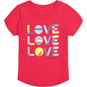 image:imageNautica Girls Short Sleeve TShirt with Fun Graphic Design Cotton Tee with Tagless InteriorVirtual Pink Love