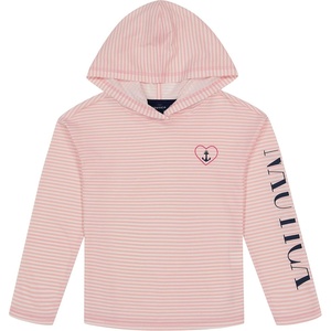 image:imageNautica Girls Striped Long Sleeved Hooded TopPink Dolphin Stripe