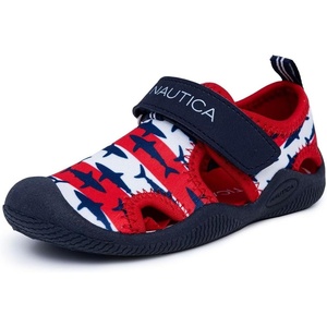 image:imageNautica Kids Water Shoes for Boys Girls Toddler Quick Dry Swim Shoes Aqua Socks Beach Pool Closed Toe Barefoot Summer Watershoes for Toddlers Size 512Rwb Shark Stripe