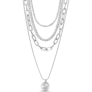 image:imageNautica Layered Necklace for Women Rhinestone Disc Pendant 1422 Inches