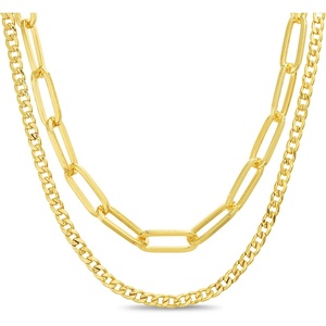 image:imageNautica Link Curb Chain Necklace Set for Women 14K Yellow Gold Plated Alloy 16  20 Inches