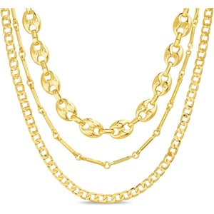image:imageNautica Three Row Necklace for Women Layered Statement Chain 1620 Inches