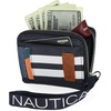 image:imageNautica Everglades Small Wallet for Women Compact Thin Wristlet Credit Card Wallet with ID Window Zippered Coin Purse BlackIndigo RacingStripe