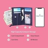 image:imageNautica High Tide Small Wallet for Women RFID Blocking Slim Credit Card Holder with Zipper Coin Pocket Bifold Compact Wallet with ID Window Black PrintedFuego Red