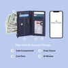 image:imageNautica High Tide Small Wallet for Women RFID Blocking Slim Credit Card Holder with Zipper Coin Pocket Bifold Compact Wallet with ID Window Black PrintedGlacial Blue