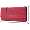image:imageNautica Money Manager Womens Slim RFID Blocking Wallet Small Bifold Credit Card Holder with Zipper Coin Pocket and ID WindowFuego Red Buff