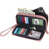 image:imageNautica On The Double Zip Around Vegan Leather Womens RFID Clutch Wallet With Wristlet Strap Indigo RedBlush