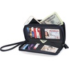 image:imageNautica On The Double Zip Around Vegan Leather Womens RFID Clutch Wallet With Wristlet Strap Indigo RedIndigo