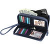 image:imageNautica On The Double Zip Around Vegan Leather Womens RFID Clutch Wallet With Wristlet Strap Indigo RedMarina