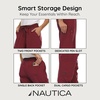 image:imageNautica Scrub Pants for Women  Jogger Cuffs 5Pocket Stretch FabricCabernet