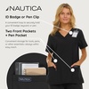 image:imageNautica Scrub Tops Women  3 Pack Stretch Fabric VNeck Nurse Shirt3 Pack BlkBlkBlk