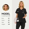 image:imageNautica Scrub Tops Women  3 Pack Stretch Fabric VNeck Nurse Shirt3 Pack BlkBlkBlk