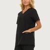 image:imageNautica Scrub Tops Women  3 Pack Stretch Fabric VNeck Nurse Shirt3 Pack BlkBlkBlk