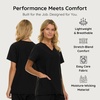 image:imageNautica Scrub Tops Women  3 Pack Stretch Fabric VNeck Nurse Shirt3 Pack BlkBlkBlk