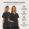 image:imageNautica Scrub Tops Women  3 Pack Stretch Fabric VNeck Nurse Shirt3 Pack BlkChrFus
