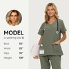 image:imageNautica Scrub Tops Women  3 Pack Stretch Fabric VNeck Nurse Shirt3 Pack BlkChrOlv
